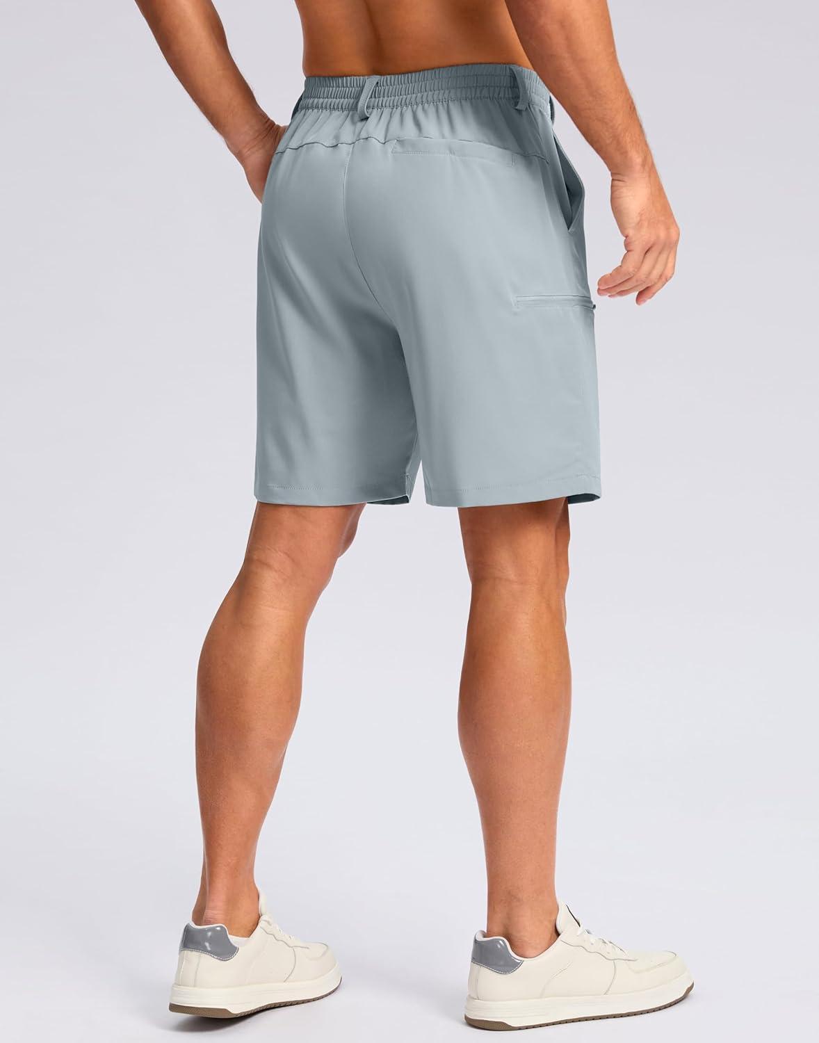 imageG Gradual Mens Casual Shorts 7 9 5 Lightweight 4 Pockets Stretch QuickDry Summer Shorts for Golf Work Hiking TripsLight Grey