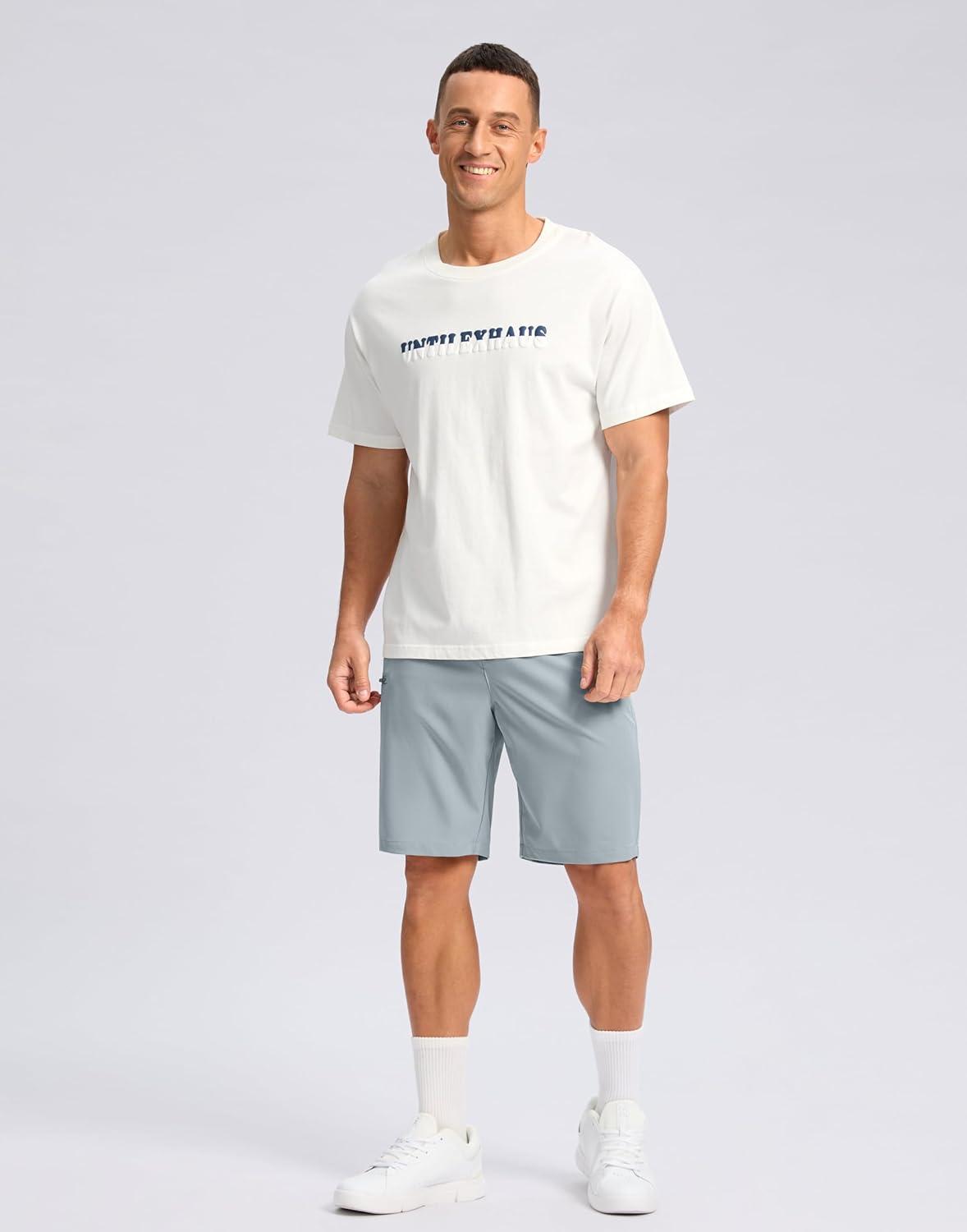 imageG Gradual Mens Casual Shorts 7 9 5 Lightweight 4 Pockets Stretch QuickDry Summer Shorts for Golf Work Hiking TripsLight Grey