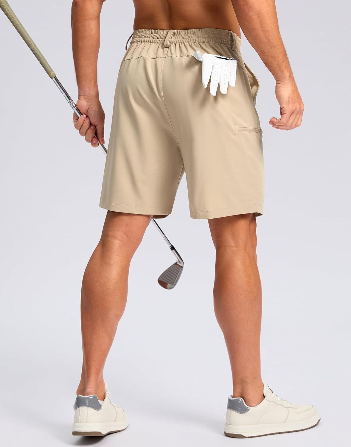 imageG Gradual Mens Casual Shorts 7 9 5 Lightweight 4 Pockets Stretch QuickDry Summer Shorts for Golf Work Hiking TripsLight Khaki