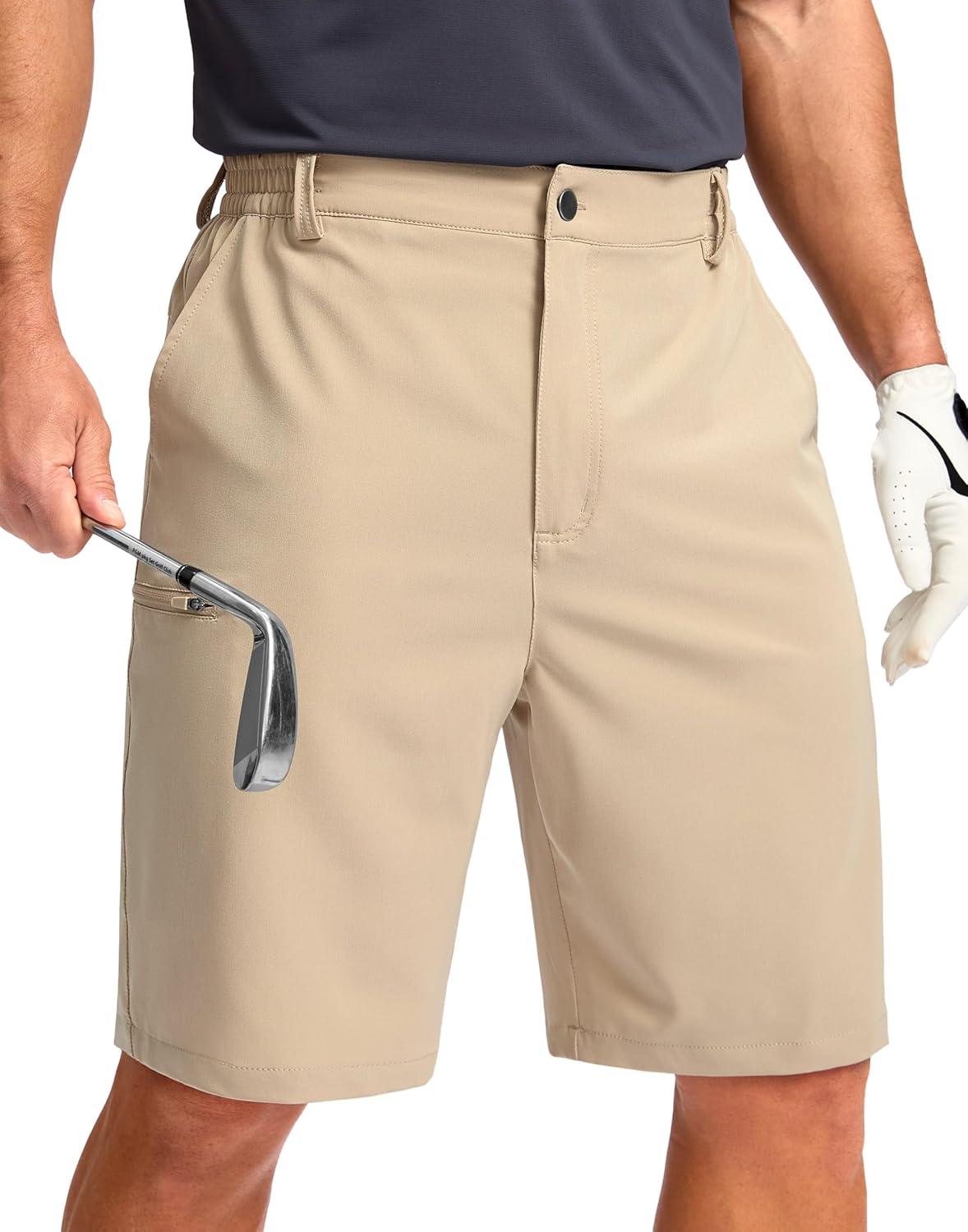 imageG Gradual Mens Casual Shorts 7 9 5 Lightweight 4 Pockets Stretch QuickDry Summer Shorts for Golf Work Hiking TripsLight Khaki