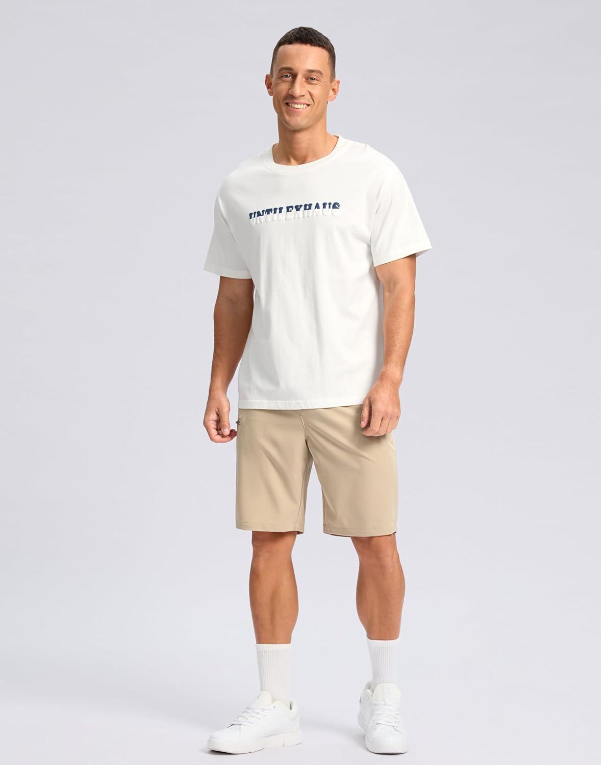 imageG Gradual Mens Casual Shorts 7 9 5 Lightweight 4 Pockets Stretch QuickDry Summer Shorts for Golf Work Hiking TripsLight Khaki