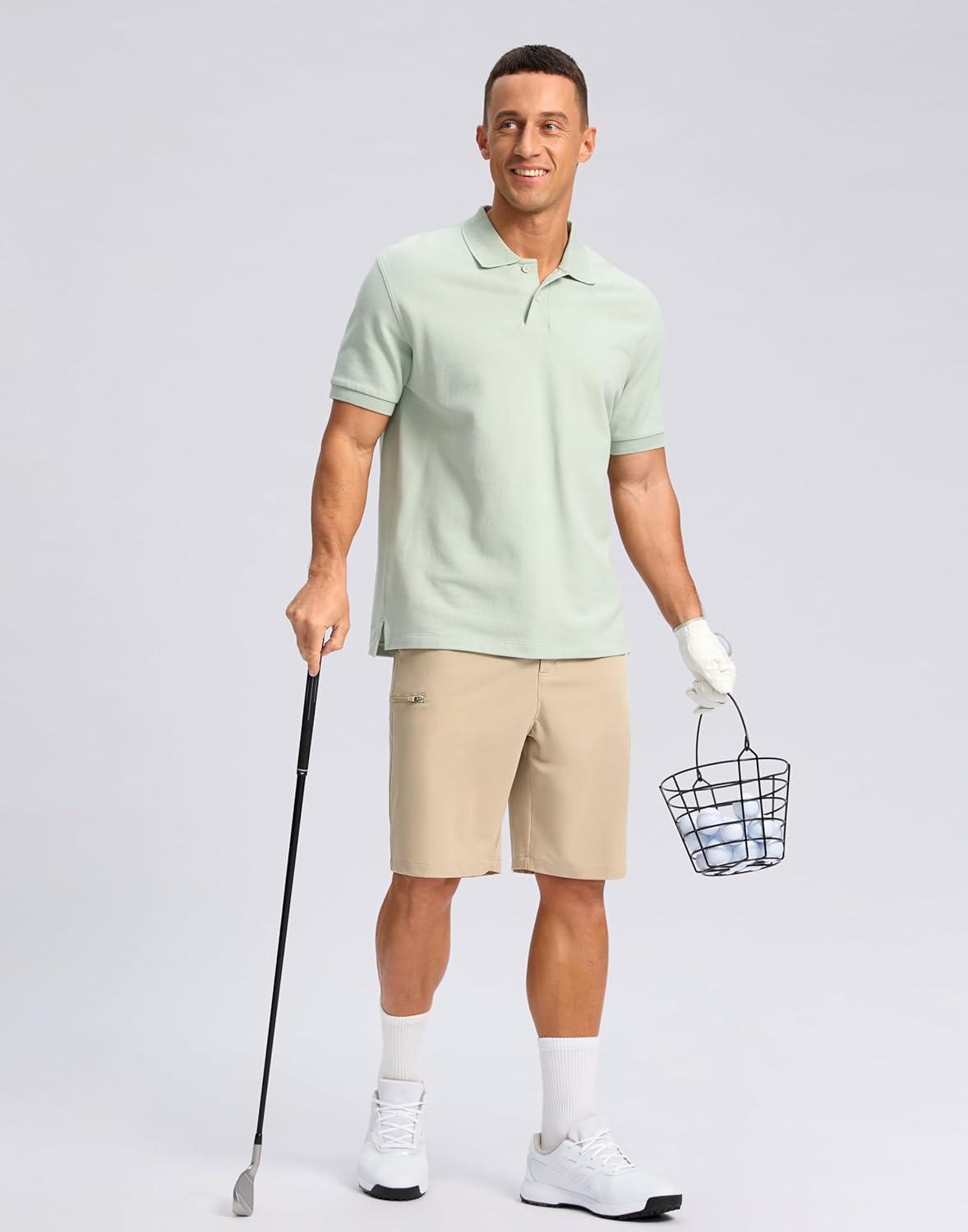 imageG Gradual Mens Casual Shorts 7 9 5 Lightweight 4 Pockets Stretch QuickDry Summer Shorts for Golf Work Hiking TripsLight Khaki