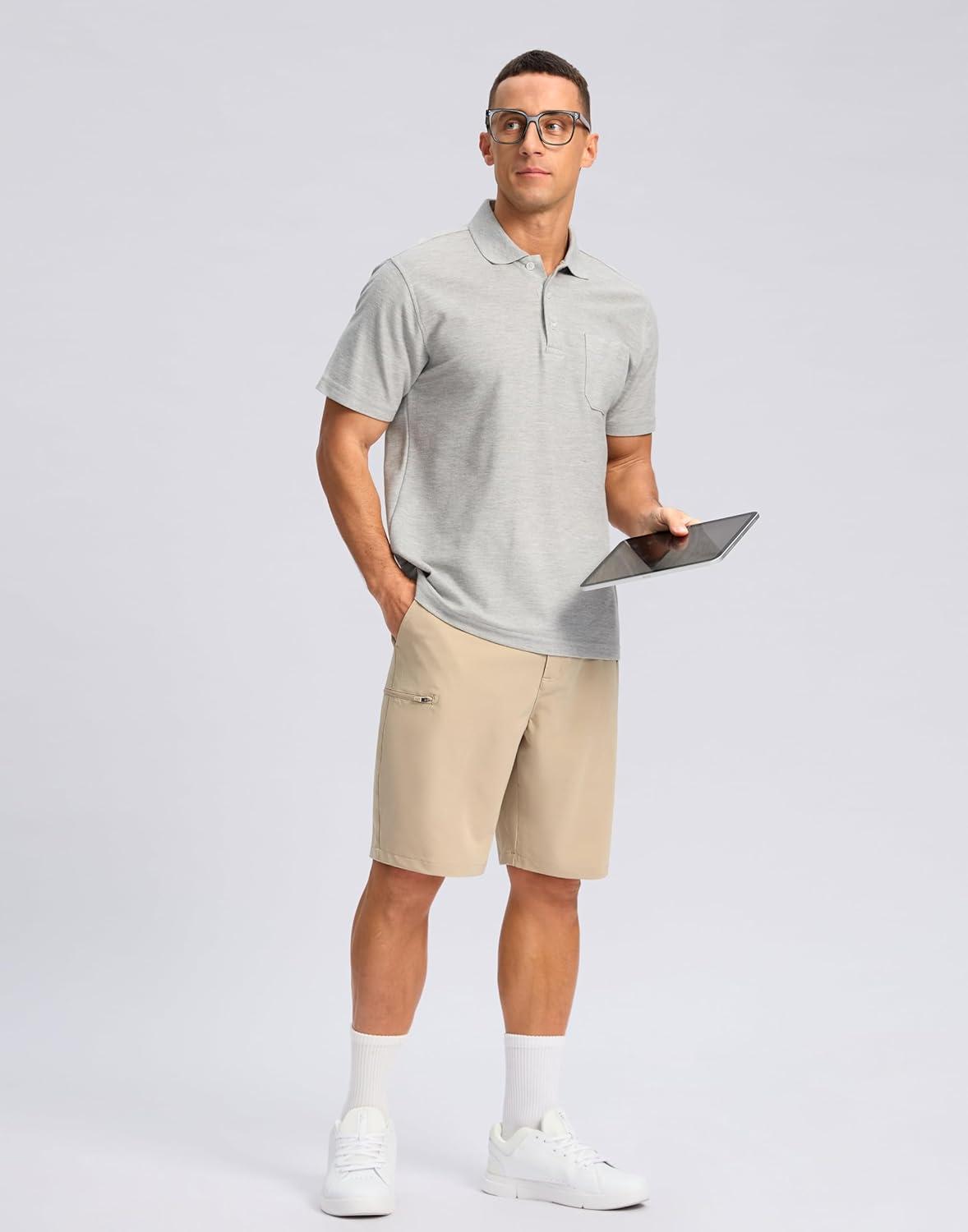 imageG Gradual Mens Casual Shorts 7 9 5 Lightweight 4 Pockets Stretch QuickDry Summer Shorts for Golf Work Hiking TripsLight Khaki