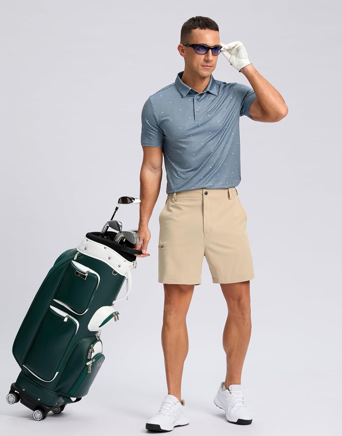 imageG Gradual Mens Casual Shorts 7 9 5 Lightweight 4 Pockets Stretch QuickDry Summer Shorts for Golf Work Hiking TripsLight Khaki