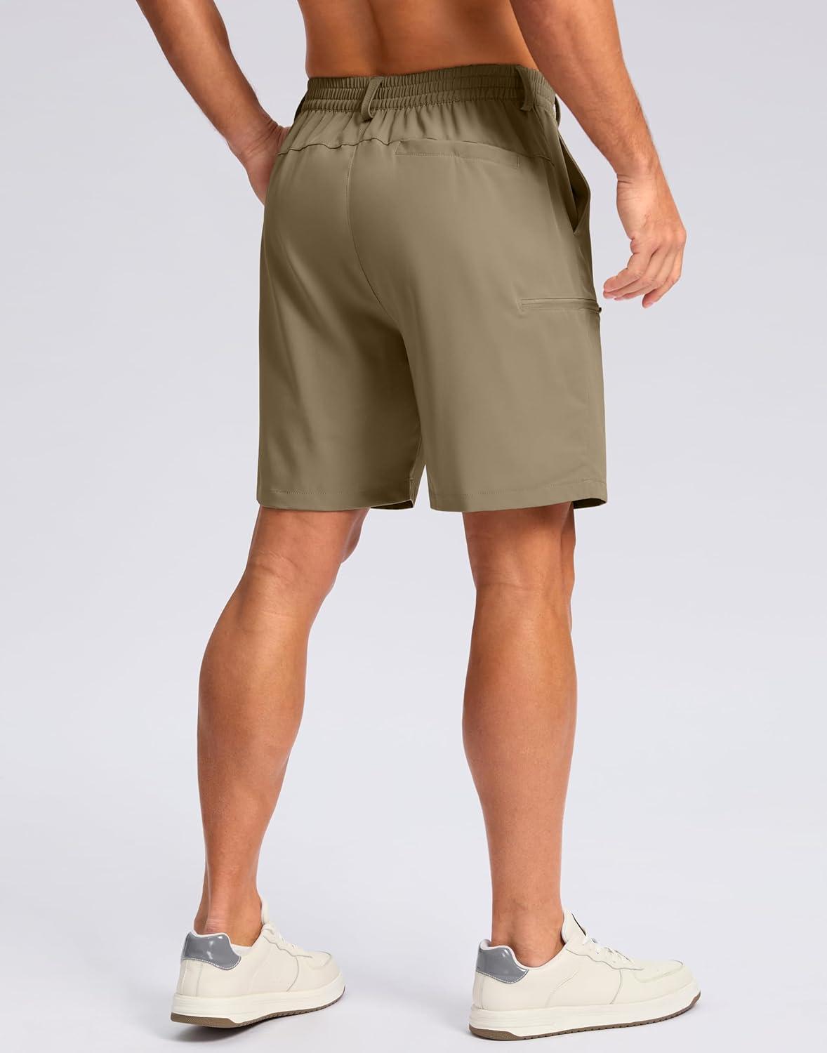 imageG Gradual Mens Casual Shorts 7 9 5 Lightweight 4 Pockets Stretch QuickDry Summer Shorts for Golf Work Hiking TripsMedium Khaki