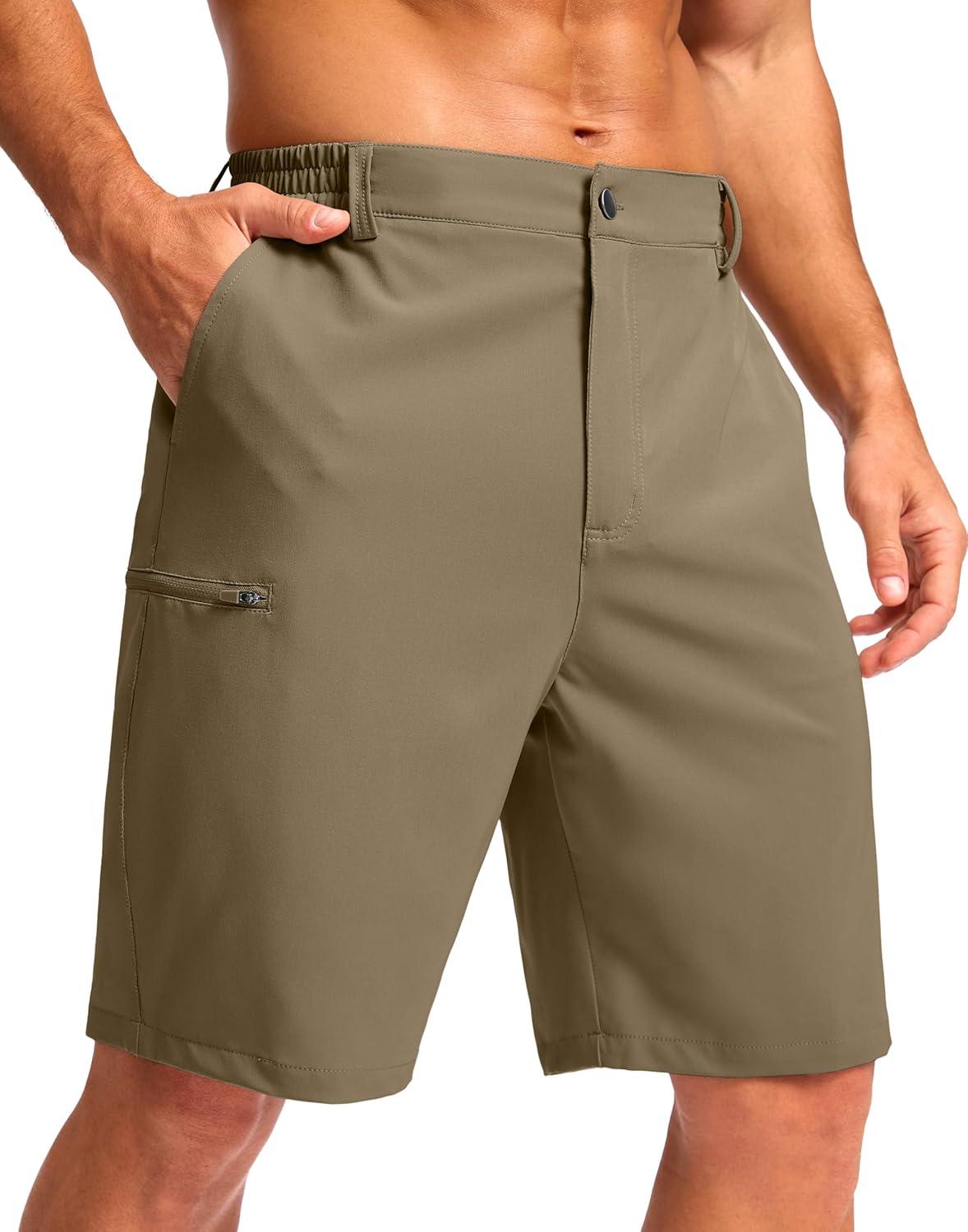 imageG Gradual Mens Casual Shorts 7 9 5 Lightweight 4 Pockets Stretch QuickDry Summer Shorts for Golf Work Hiking TripsMedium Khaki
