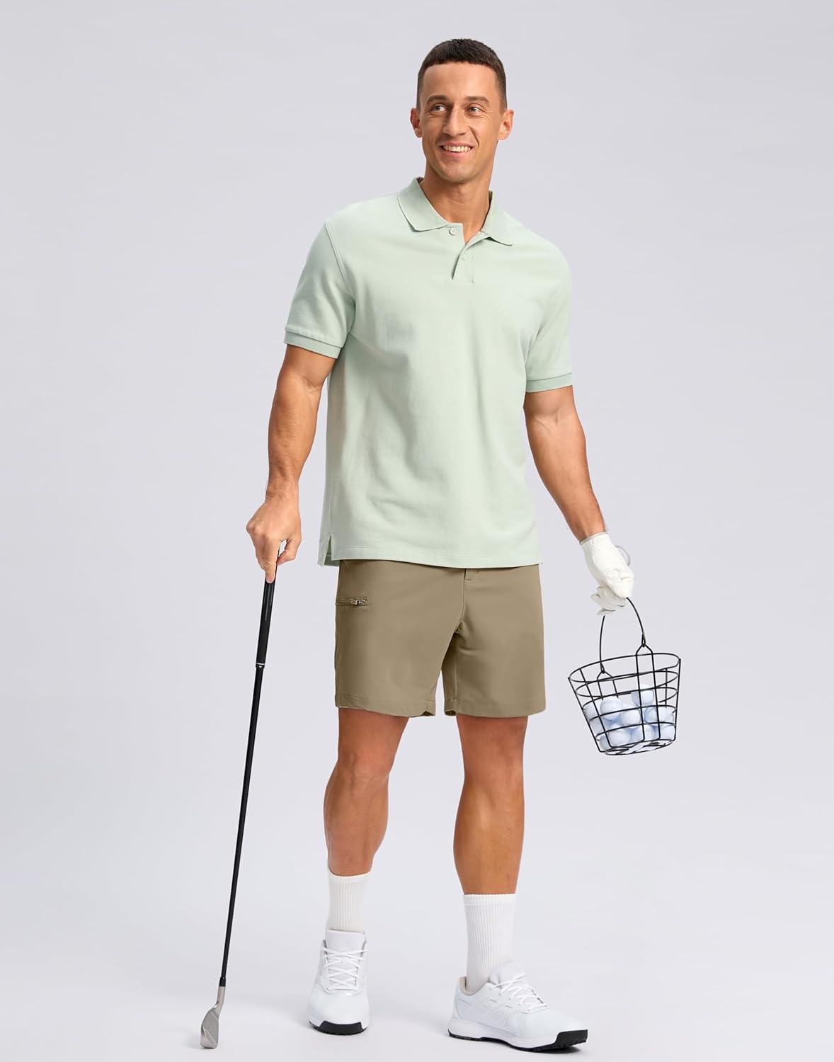imageG Gradual Mens Casual Shorts 7 9 5 Lightweight 4 Pockets Stretch QuickDry Summer Shorts for Golf Work Hiking TripsMedium Khaki