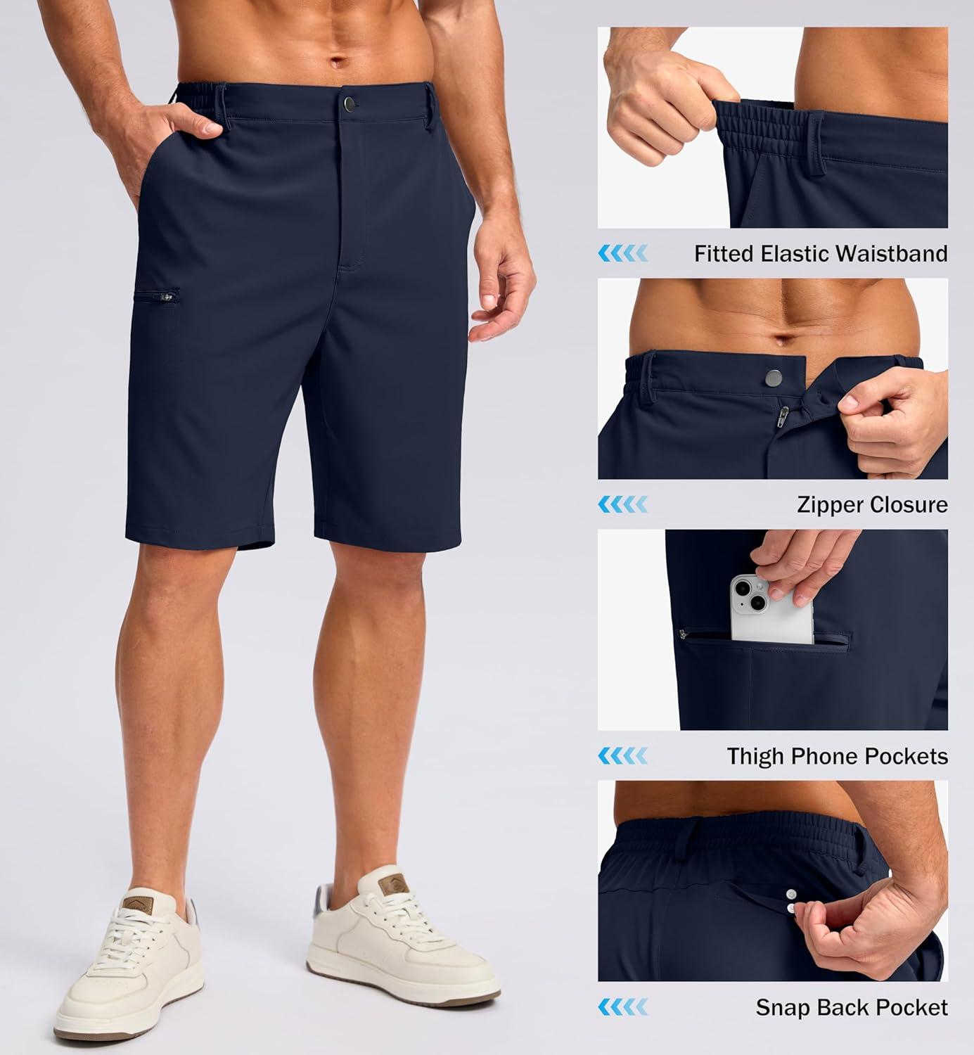 imageG Gradual Mens Casual Shorts 7 9 5 Lightweight 4 Pockets Stretch QuickDry Summer Shorts for Golf Work Hiking TripsNavy