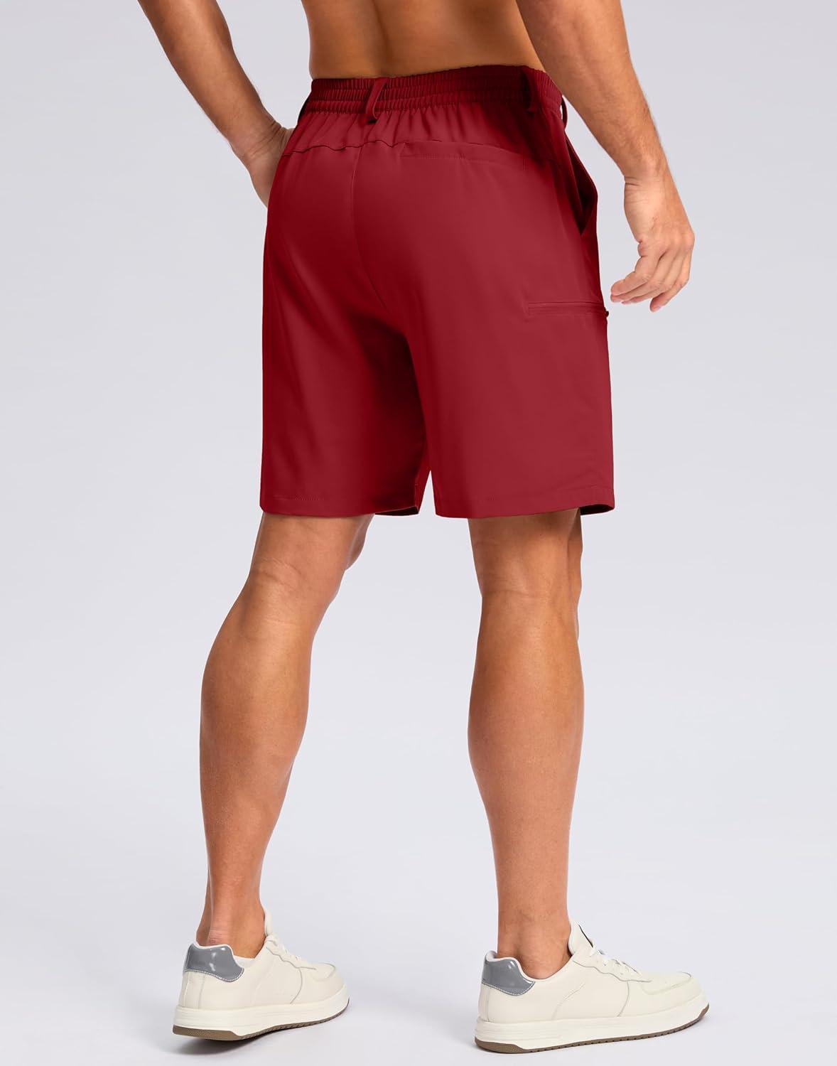 imageG Gradual Mens Casual Shorts 7 9 5 Lightweight 4 Pockets Stretch QuickDry Summer Shorts for Golf Work Hiking TripsRed