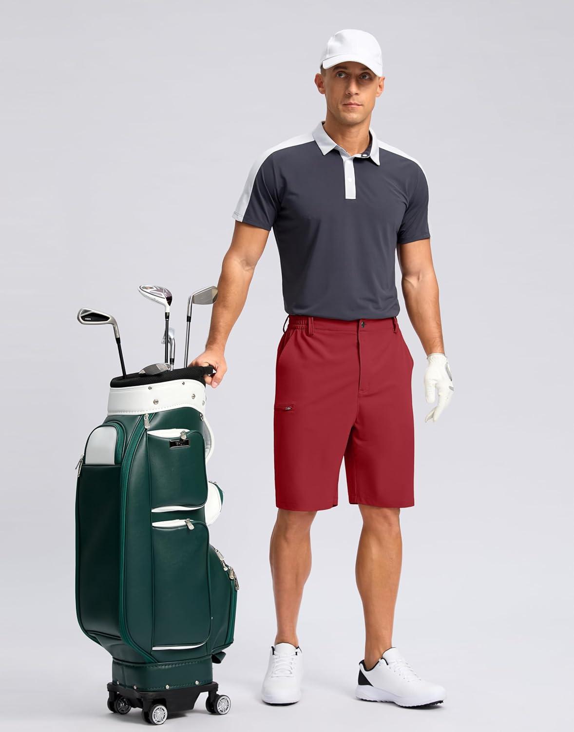 imageG Gradual Mens Casual Shorts 7 9 5 Lightweight 4 Pockets Stretch QuickDry Summer Shorts for Golf Work Hiking TripsRed