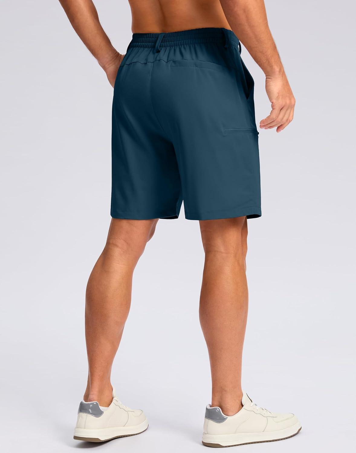 imageG Gradual Mens Casual Shorts 7 9 5 Lightweight 4 Pockets Stretch QuickDry Summer Shorts for Golf Work Hiking TripsTibetan Blue