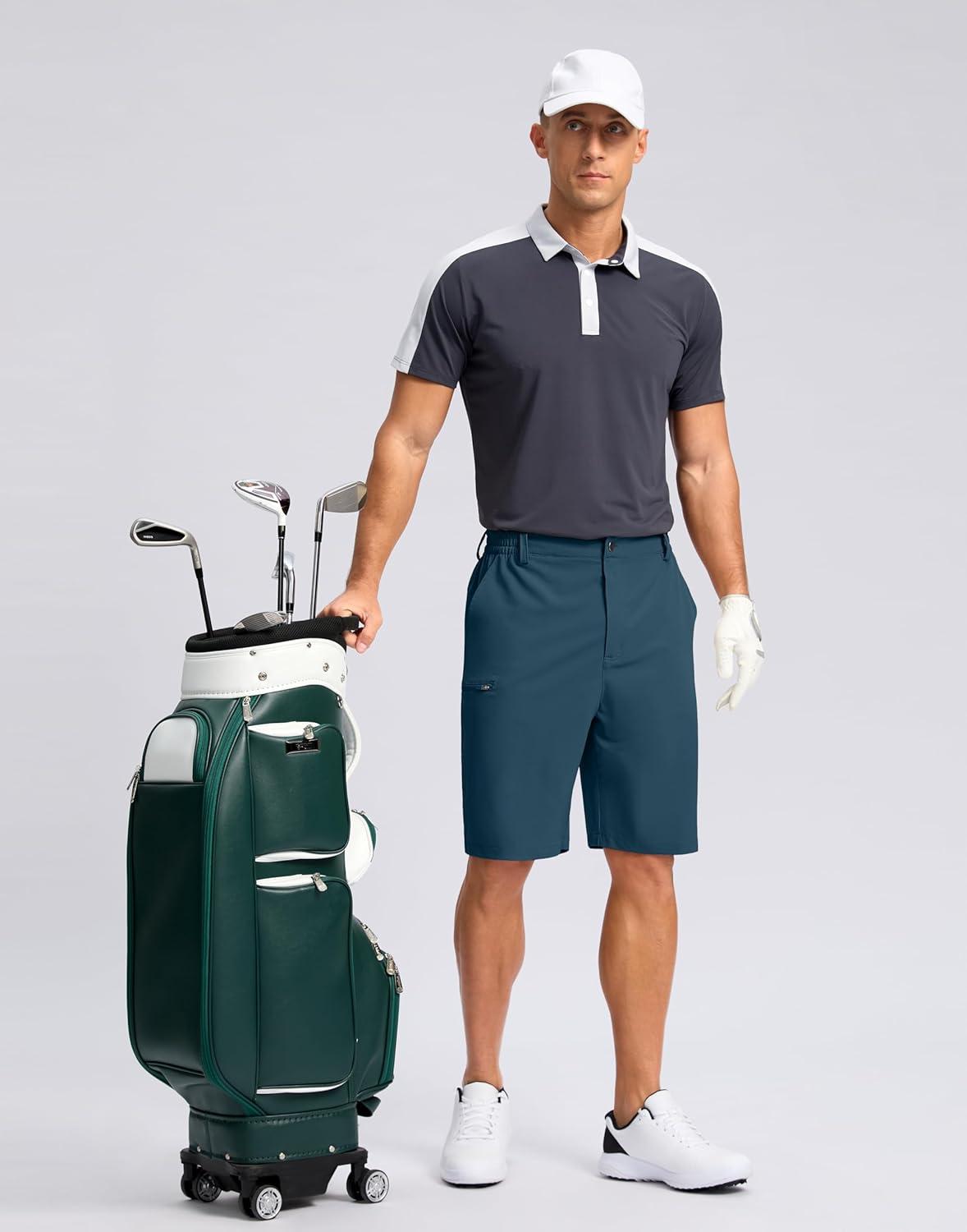 imageG Gradual Mens Casual Shorts 7 9 5 Lightweight 4 Pockets Stretch QuickDry Summer Shorts for Golf Work Hiking TripsTibetan Blue