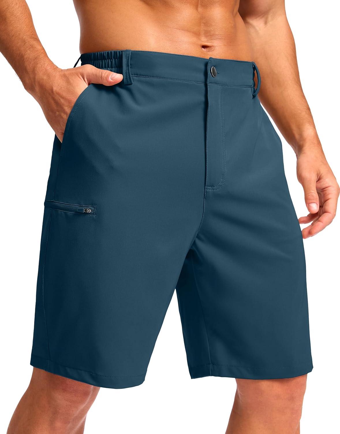 imageG Gradual Mens Casual Shorts 7 9 5 Lightweight 4 Pockets Stretch QuickDry Summer Shorts for Golf Work Hiking TripsTibetan Blue