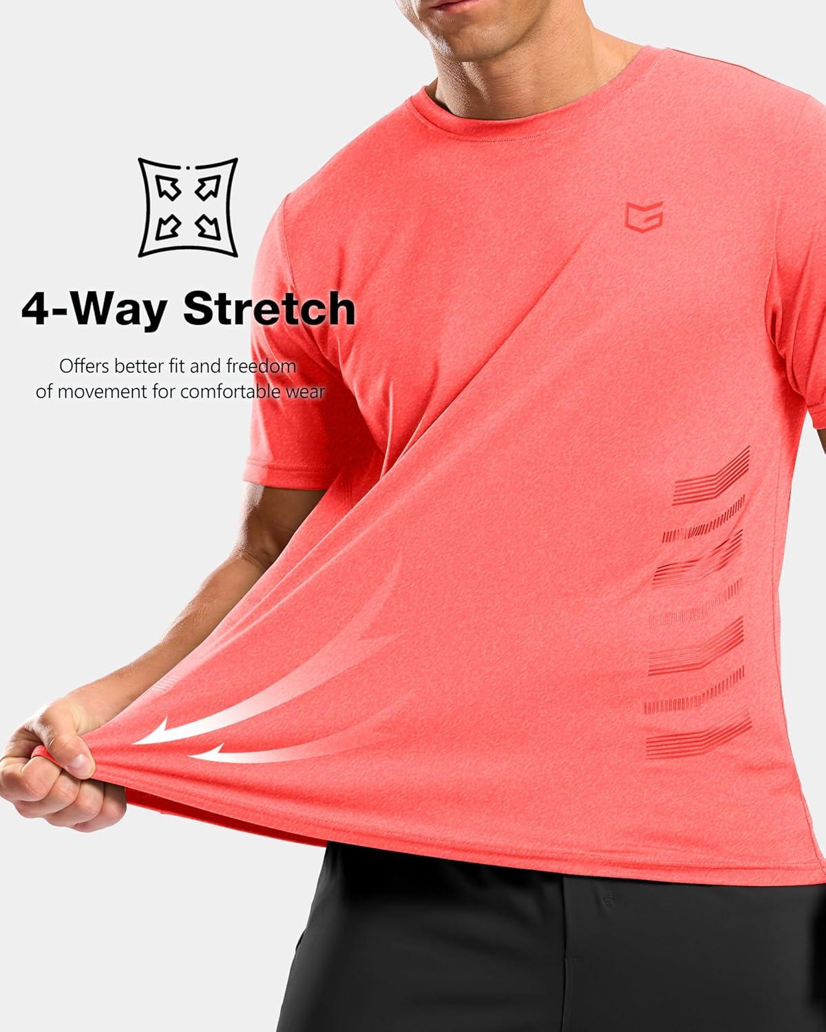 imageG Gradual Mens Workout Shirts Quick Dry Athletic Running TShirts Lightweight Moisture Wicking Short Sleeve Sports Gym TopsBrick Red Heather
