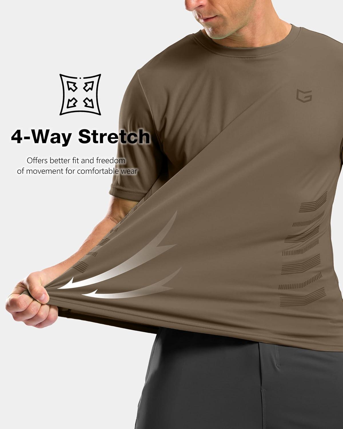 imageG Gradual Mens Workout Shirts Quick Dry Athletic Running TShirts Lightweight Moisture Wicking Short Sleeve Sports Gym TopsBrown