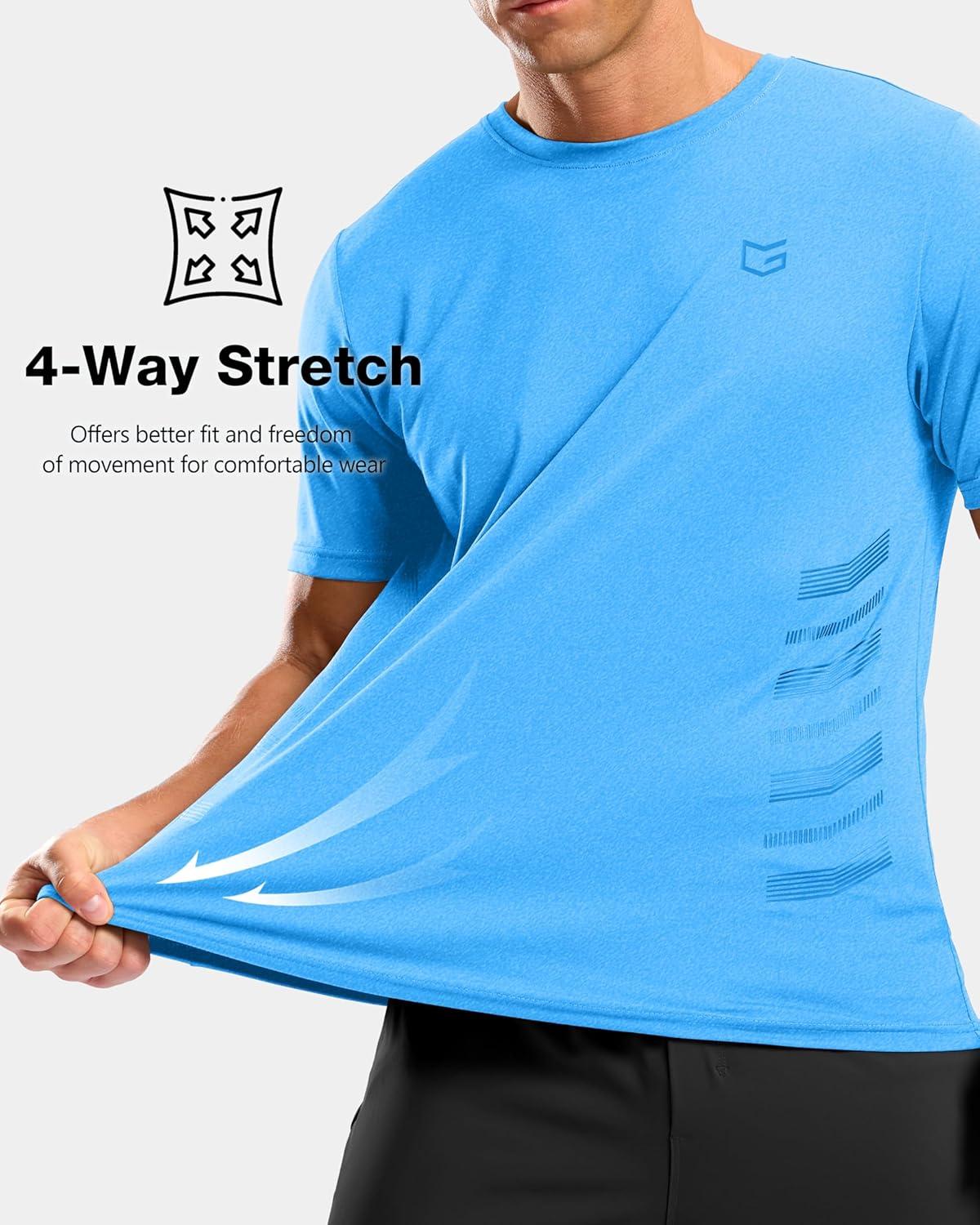 imageG Gradual Mens Workout Shirts Quick Dry Athletic Running TShirts Lightweight Moisture Wicking Short Sleeve Sports Gym TopsSky Blue Heather
