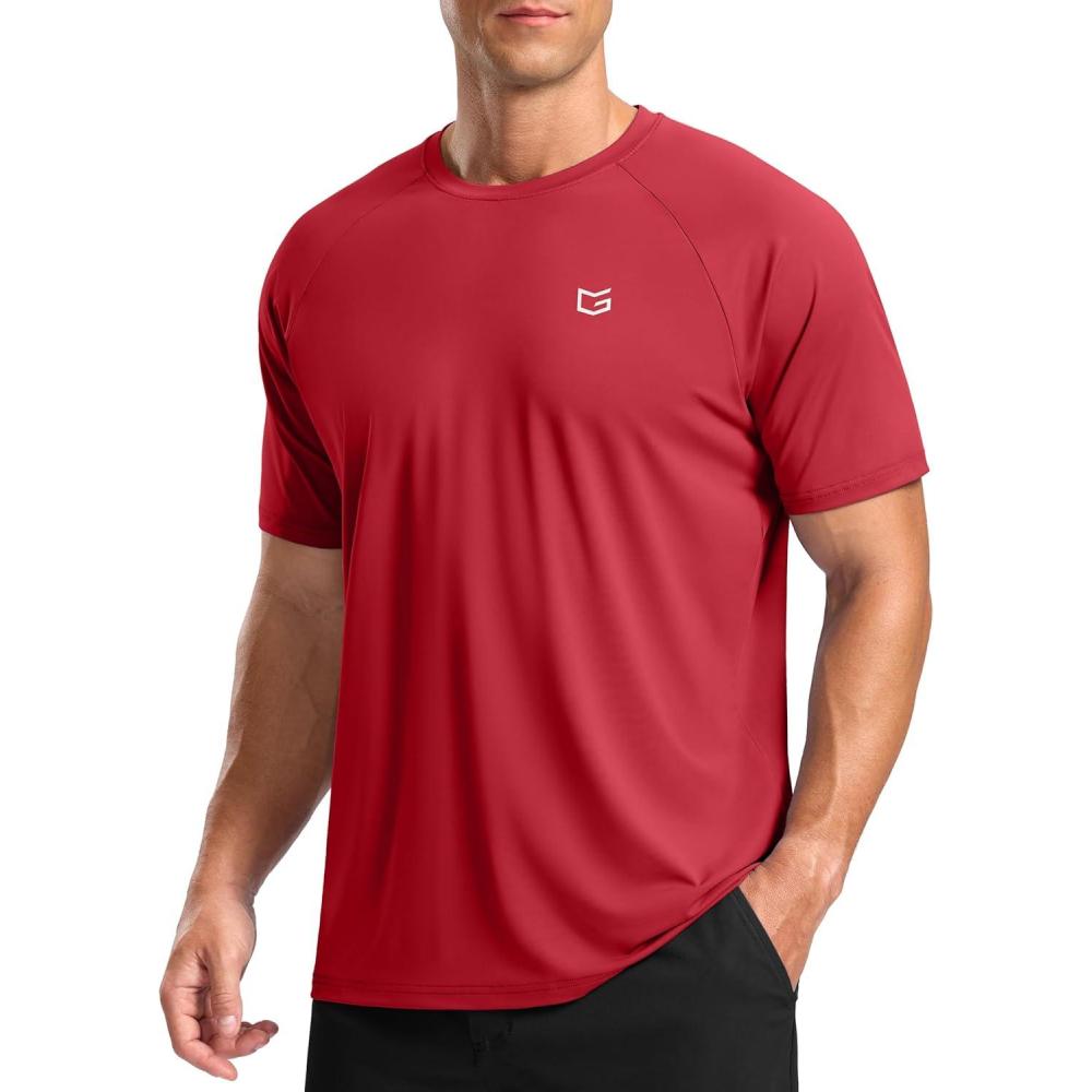 imageG Gradual Mens Athletic Workout TShirts Moisture Wicking Cooling Running Shirts Short Sleeve Performance Tee for Gym TennisRed