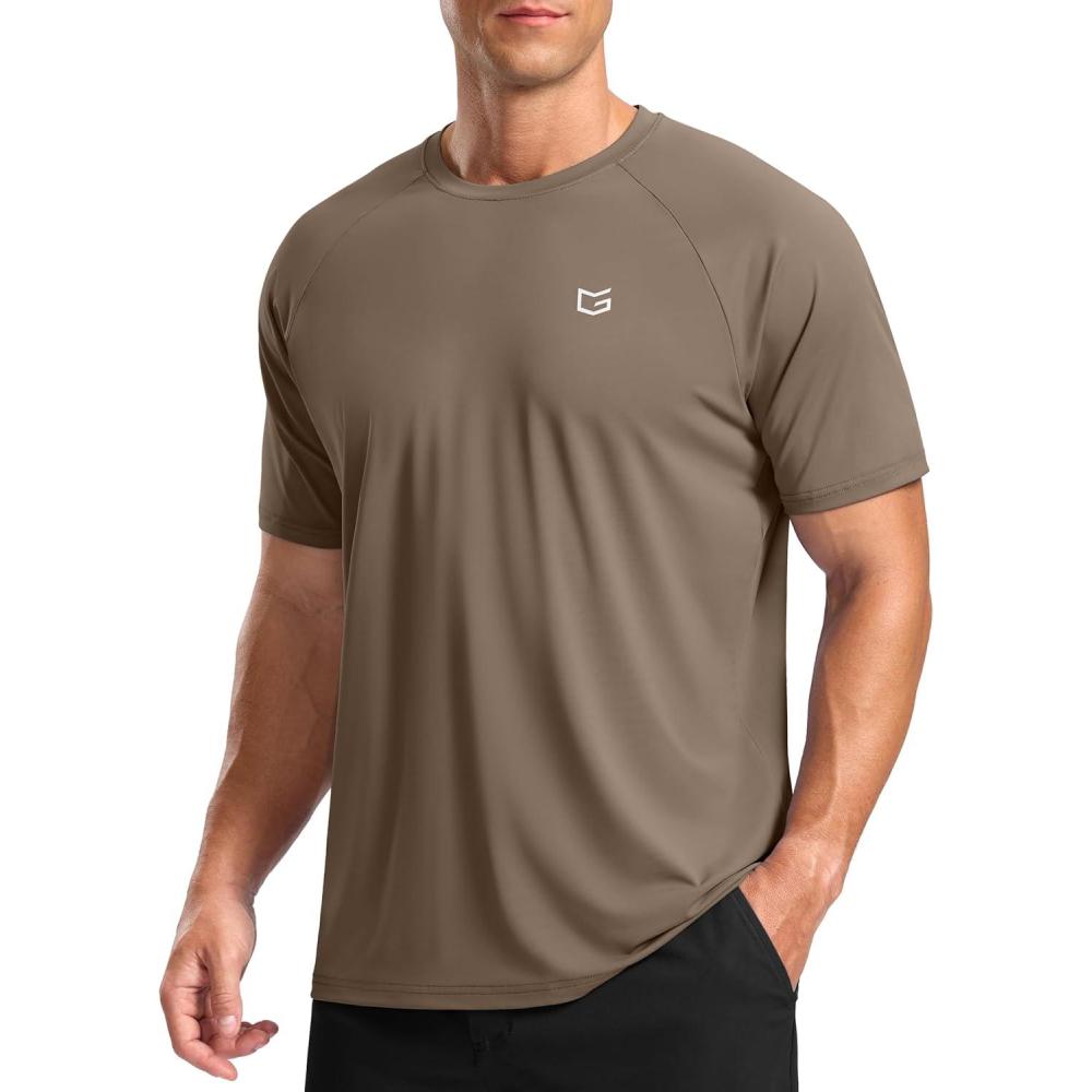 imageG Gradual Mens Athletic Workout TShirts Moisture Wicking Cooling Running Shirts Short Sleeve Performance Tee for Gym TennisTaupe