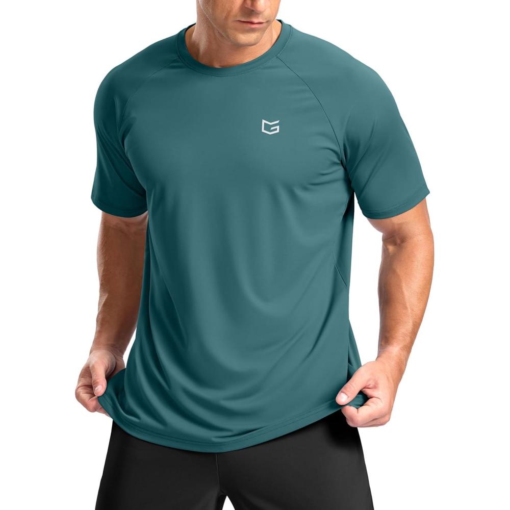 imageG Gradual Mens Athletic Workout TShirts Moisture Wicking Cooling Running Shirts Short Sleeve Performance Tee for Gym TennisTeal