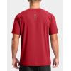 G Gradual Men’s Athletic Workout T-Shirts Moisture Wicking Cooling Running Shirts Short Sleeve Performance Tee for Gym Tennis(Red)