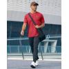 G Gradual Men’s Athletic Workout T-Shirts Moisture Wicking Cooling Running Shirts Short Sleeve Performance Tee for Gym Tennis(Red)