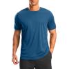 G Gradual Men’s Workout Shirts Quick Dry Athletic Running T-Shirts Lightweight Moisture Wicking Short Sleeve Sports Gym Tops(Dark Grey Blue)