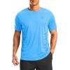 G Gradual Men’s Workout Shirts Quick Dry Athletic Running T-Shirts Lightweight Moisture Wicking Short Sleeve Sports Gym Tops(Sky Blue Heather)