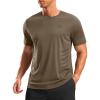 G Gradual Men’s Workout Shirts Quick Dry Athletic Running T-Shirts Lightweight Moisture Wicking Short Sleeve Sports Gym Tops(Brown)
