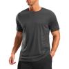 G Gradual Men’s Workout Shirts Quick Dry Athletic Running T-Shirts Lightweight Moisture Wicking Short Sleeve Sports Gym Tops(Dark Grey Heather)