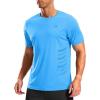 G Gradual Men’s Workout Shirts Quick Dry Athletic Running T-Shirts Lightweight Moisture Wicking Short Sleeve Sports Gym Tops(Sky Blue Heather)