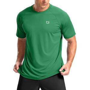 G Gradual Men’s Athletic Workout T-Shirts Moisture Wicking Cooling Running Shirts Short Sleeve Performance Tee for Gym Tennis(Green)