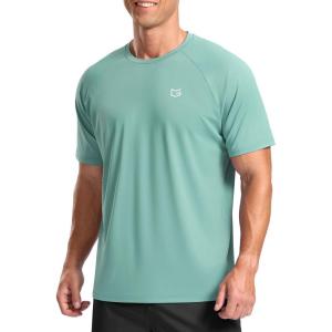 G Gradual Men’s Athletic Workout T-Shirts Moisture Wicking Cooling Running Shirts Short Sleeve Performance Tee for Gym Tennis(Jasmine Green)