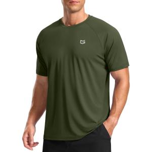 G Gradual Men’s Athletic Workout T-Shirts Moisture Wicking Cooling Running Shirts Short Sleeve Performance Tee for Gym Tennis(Olive)