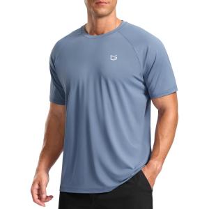 G Gradual Men’s Athletic Workout T-Shirts Moisture Wicking Cooling Running Shirts Short Sleeve Performance Tee for Gym Tennis(Slate Blue)