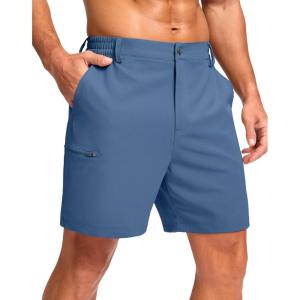 G Gradual Men’s Casual Shorts 7″/ 9″/ 5″ Lightweight 4 Pockets Stretch Quick-Dry Summer Shorts for Golf Work Hiking Trips(Blue)