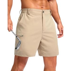 G Gradual Men’s Casual Shorts 7″/ 9″/ 5″ Lightweight 4 Pockets Stretch Quick-Dry Summer Shorts for Golf Work Hiking Trips(Light Khaki)
