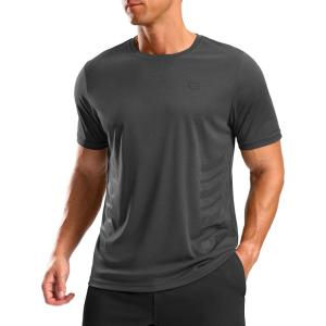 G Gradual Men’s Workout Shirts Quick Dry Athletic Running T-Shirts Lightweight Moisture Wicking Short Sleeve Sports Gym Tops(Dark Grey Heather)