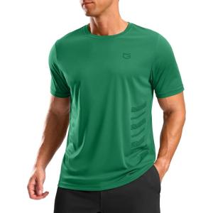 G Gradual Men’s Workout Shirts Quick Dry Athletic Running T-Shirts Lightweight Moisture Wicking Short Sleeve Sports Gym Tops(Green)