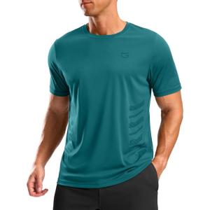G Gradual Men’s Workout Shirts Quick Dry Athletic Running T-Shirts Lightweight Moisture Wicking Short Sleeve Sports Gym Tops(Teal)