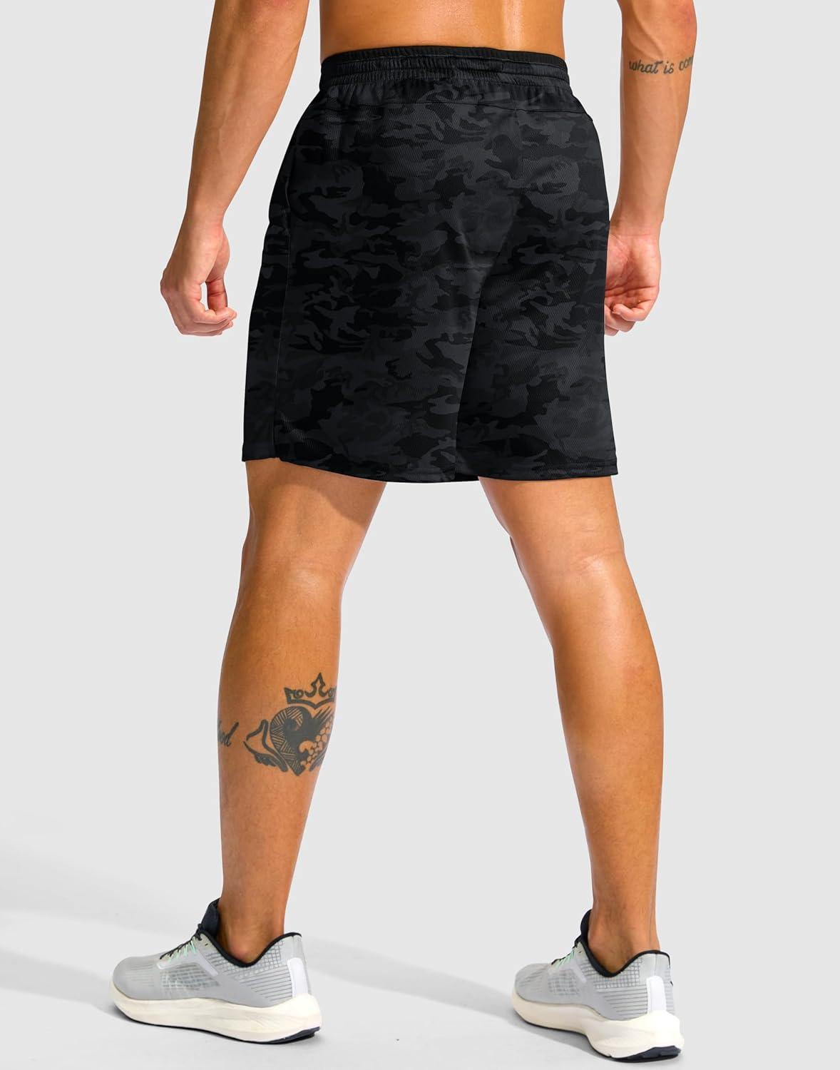 imageG Gradual Mens Running Athletic Shorts with Zipper Pocket 5 7 Lightweight Quick Dry Gym Workout Shorts for Tennis ActiveGrey Camo