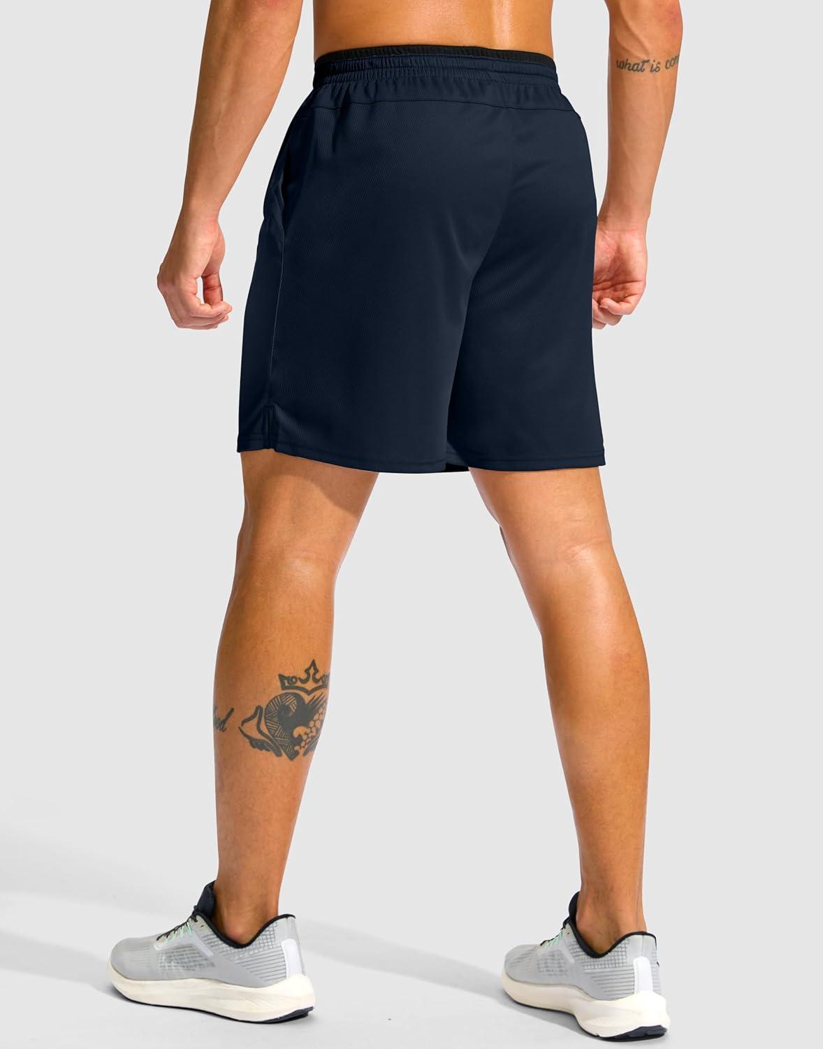imageG Gradual Mens Running Athletic Shorts with Zipper Pocket 5 7 Lightweight Quick Dry Gym Workout Shorts for Tennis ActiveNavy