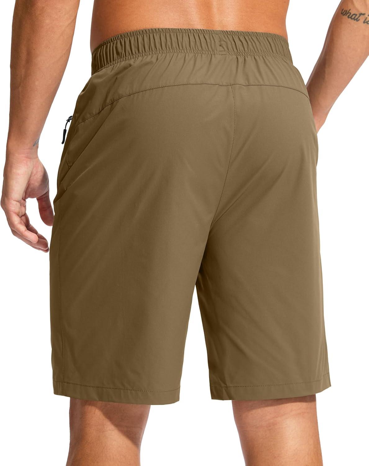 imageG Gradual Mens Swim Trunks 9 Quick Dry Swimming Board Shorts with Zipper Pockets Swimwear Bathing Suit for Men No LinerDark Khaki