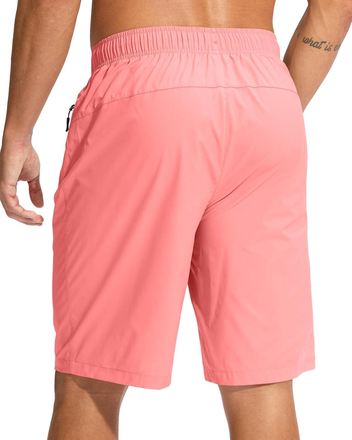 imageG Gradual Mens Swim Trunks 9 Quick Dry Swimming Board Shorts with Zipper Pockets Swimwear Bathing Suit for Men No LinerHyper Pink