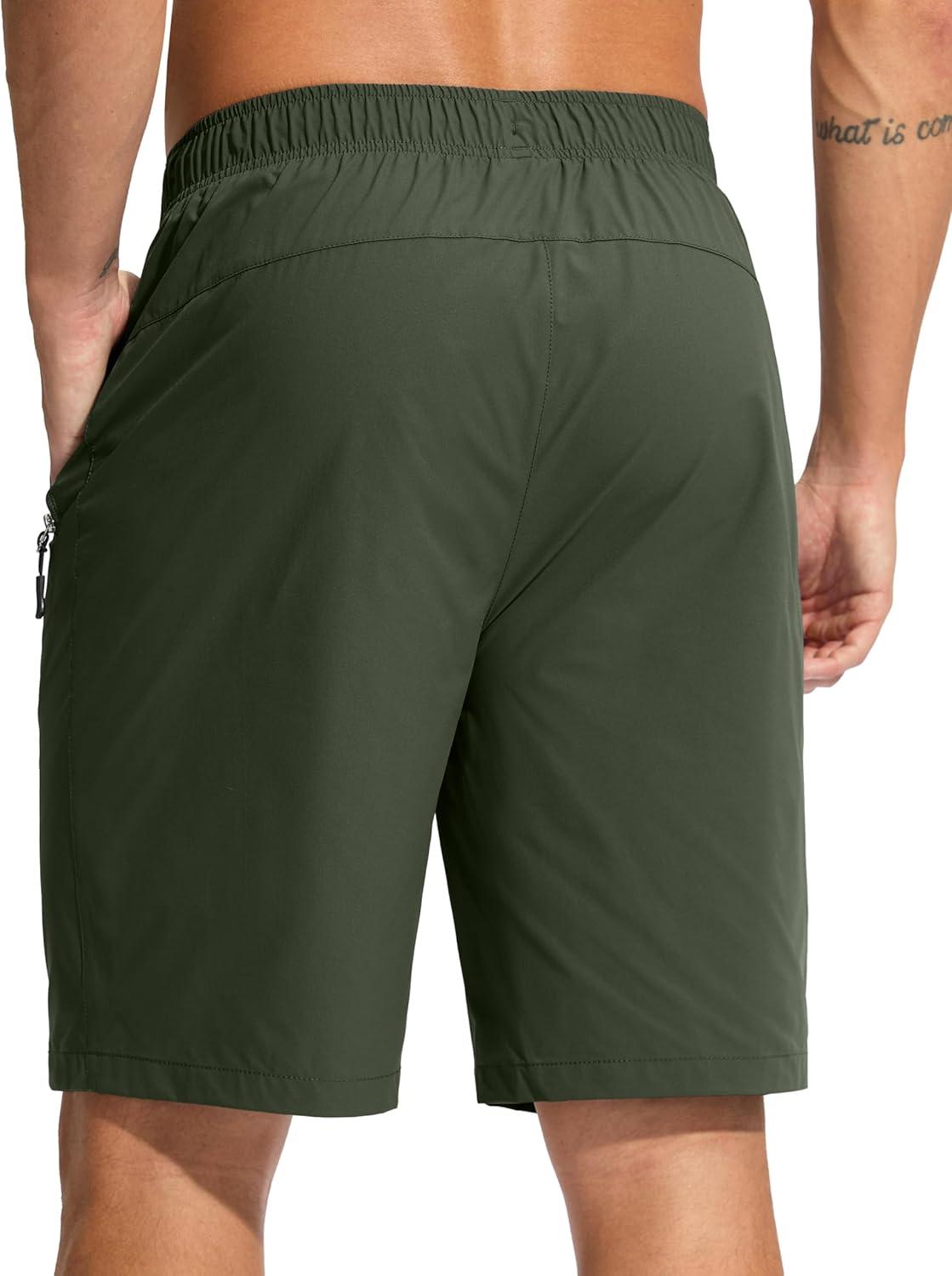 imageG Gradual Mens Swim Trunks 9 Quick Dry Swimming Board Shorts with Zipper Pockets Swimwear Bathing Suit for Men No LinerOlive