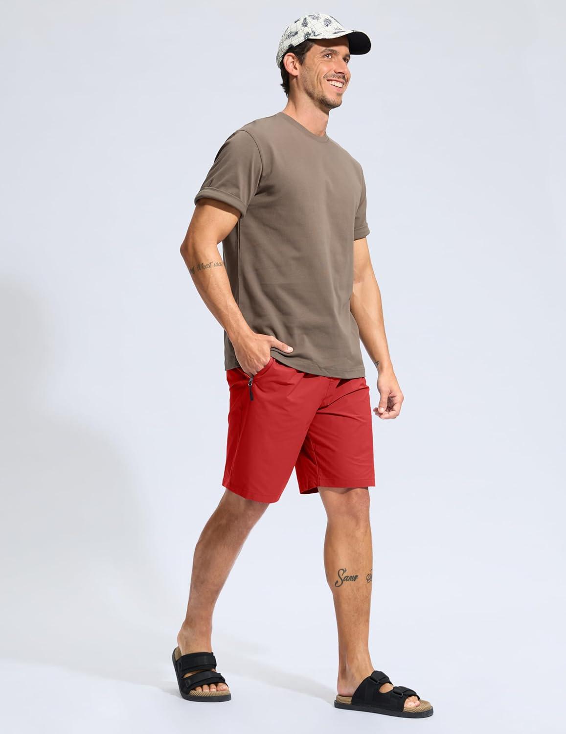 imageG Gradual Mens Swim Trunks 9 Quick Dry Swimming Board Shorts with Zipper Pockets Swimwear Bathing Suit for Men No LinerRed