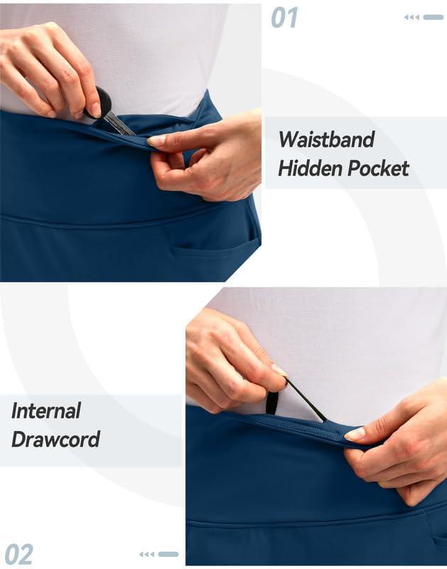 imageG Gradual Skorts Skirts for Women with 5 Pockets 20 Knee Length Golf Skirt Modest Long Tennis Athletic Skirts for WomenBlue