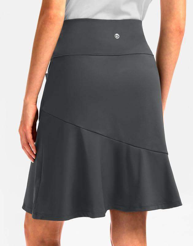imageG Gradual Skorts Skirts for Women with 5 Pockets 20 Knee Length Golf Skirt Modest Long Tennis Athletic Skirts for WomenDark Grey