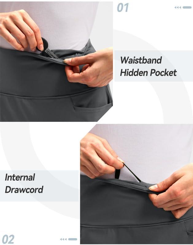 imageG Gradual Skorts Skirts for Women with 5 Pockets 20 Knee Length Golf Skirt Modest Long Tennis Athletic Skirts for WomenDark Grey