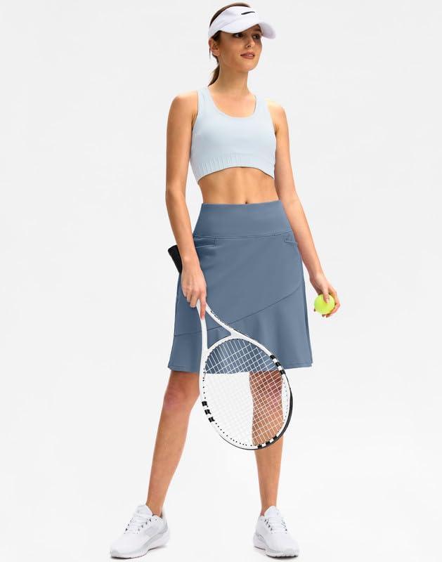imageG Gradual Skorts Skirts for Women with 5 Pockets 20 Knee Length Golf Skirt Modest Long Tennis Athletic Skirts for WomenDusty Blue