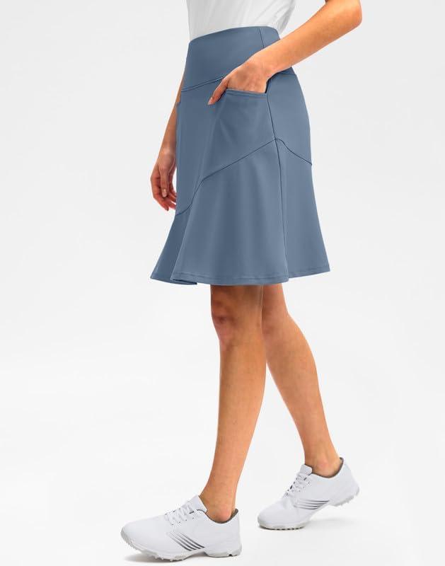 imageG Gradual Skorts Skirts for Women with 5 Pockets 20 Knee Length Golf Skirt Modest Long Tennis Athletic Skirts for WomenDusty Blue